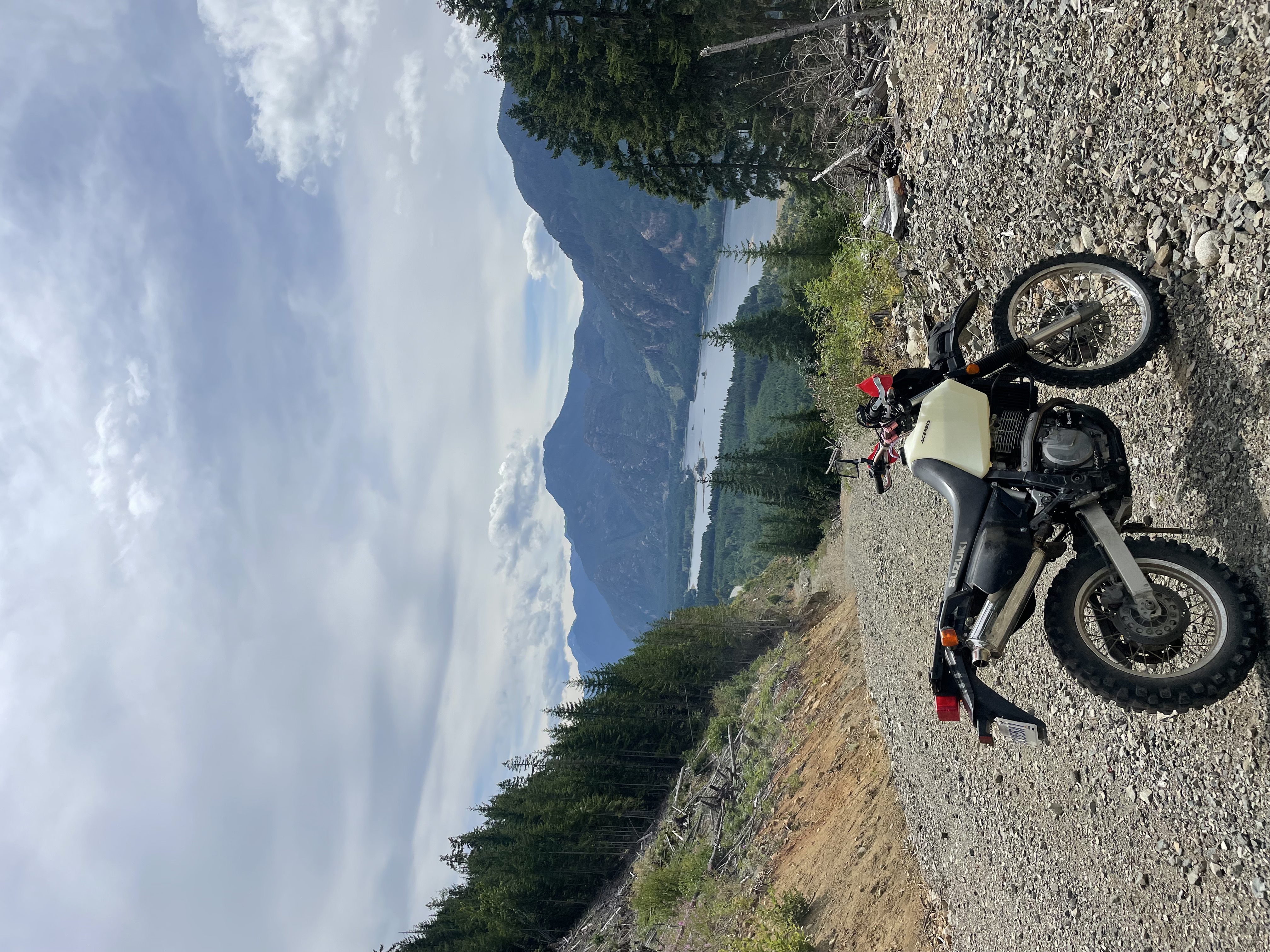 Bike parked on cliff edge